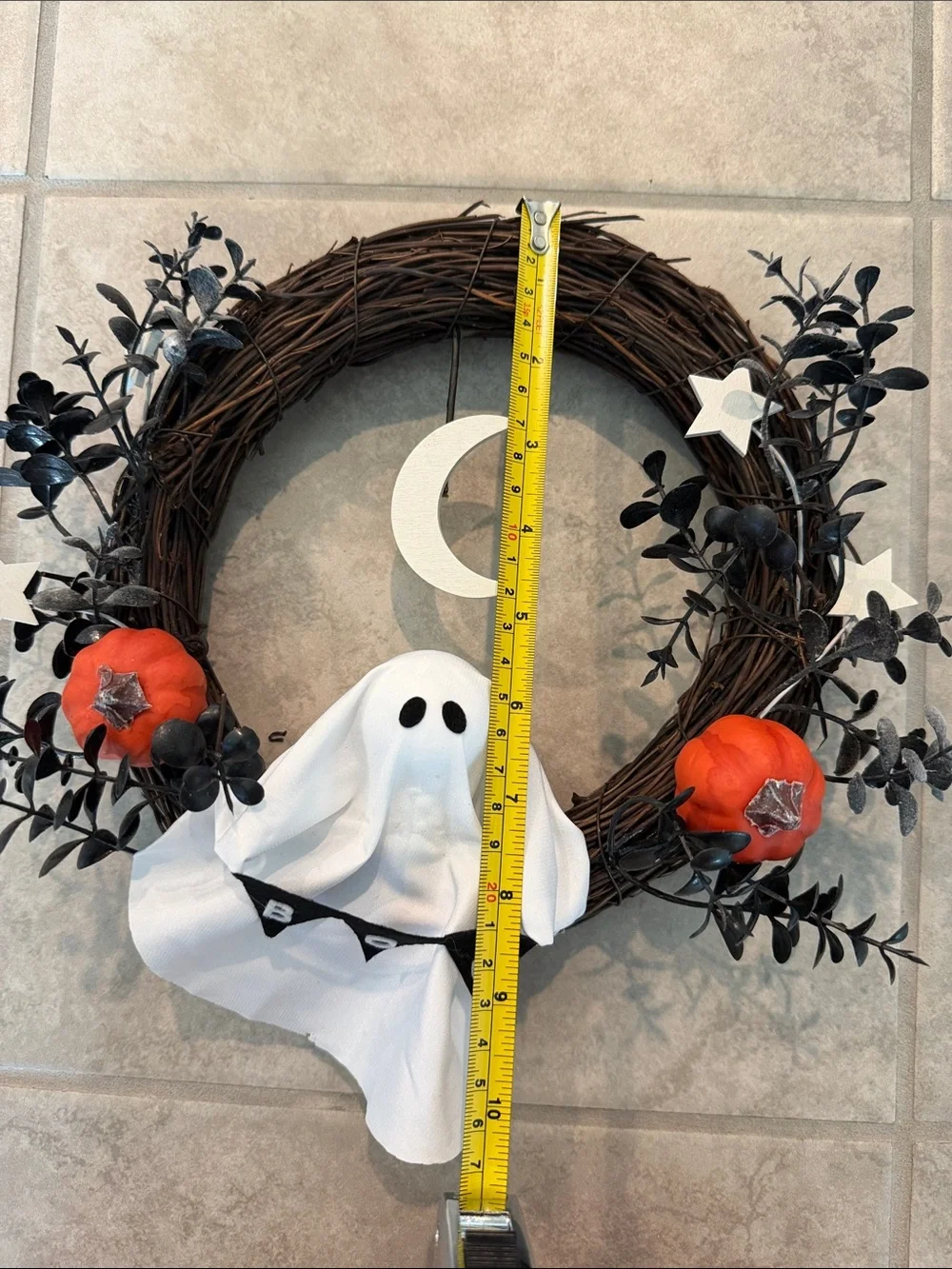 Target Halloween Ghost Wreath with Moon, Pumpkins and Stars